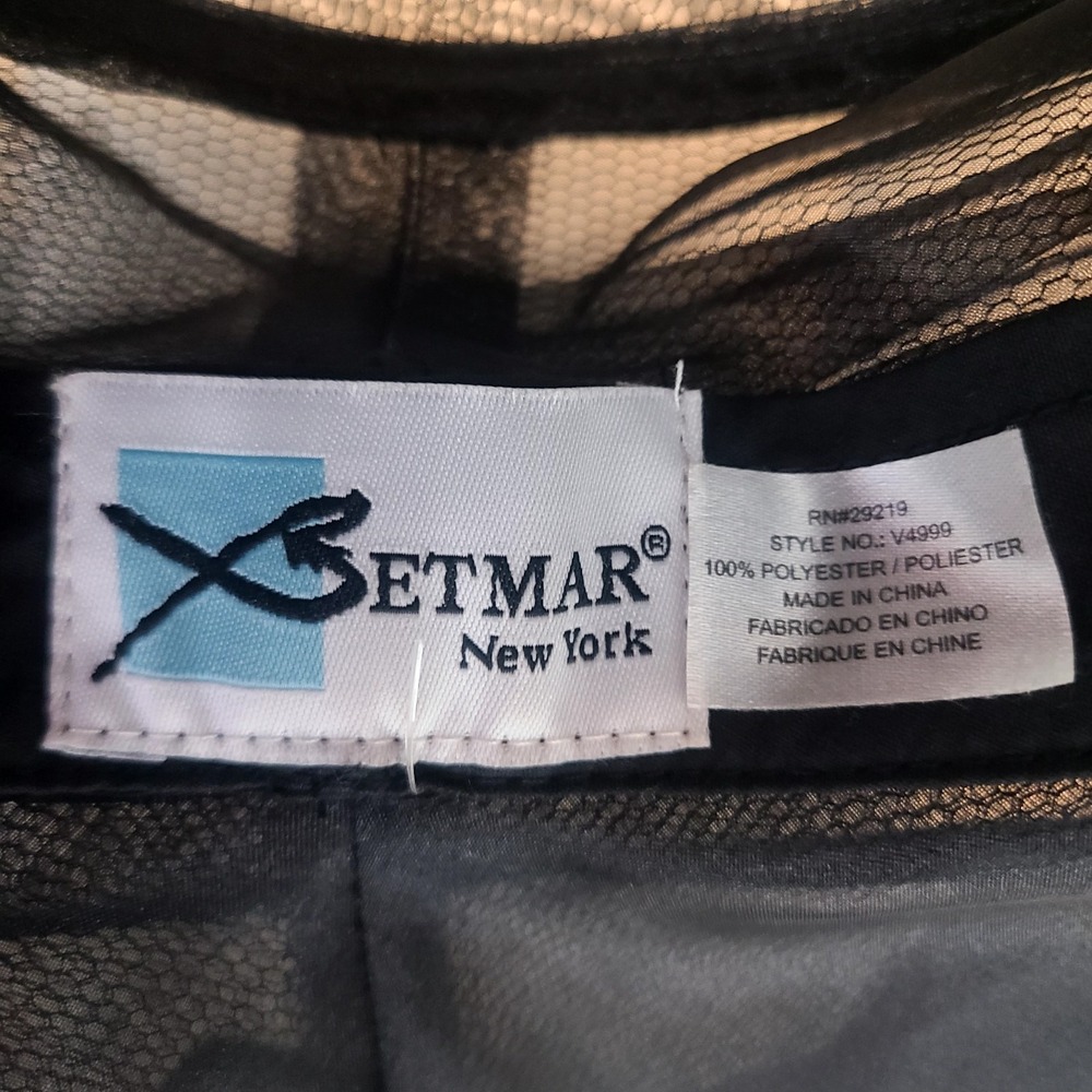 Betmar New York Black Organza Derby‎ Tea Party Dress Wide Brim Hat - Picture 4 of 4